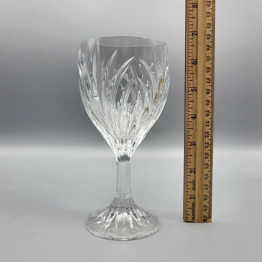 Mikasa Crystal Wine Water Goblets Park Lane Set of 2 Clear Glass Stemware 6.5